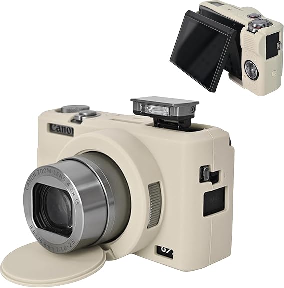 MUZIRI KINOKOO Silicone Case Fit for Canon G7X Mark III Camera - Off White