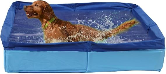 Pet Bath Pool PVC Dog Paddling Pool Foldable Square-Shaped
