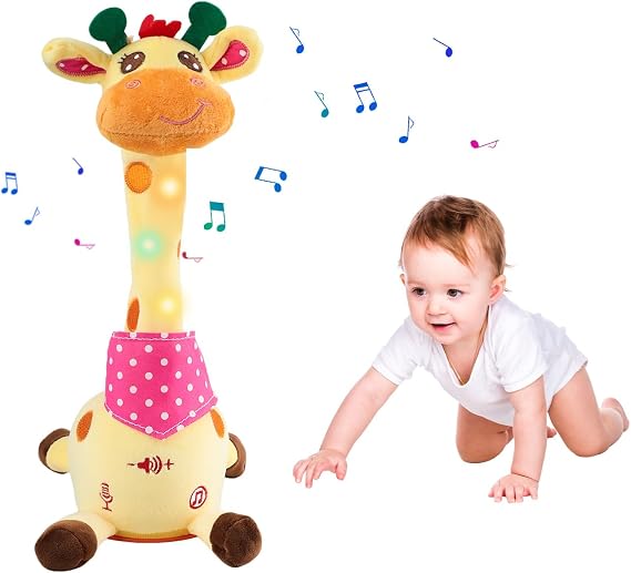 Dancing Talking Giraffe Toy - Recording Toys with Volume Control, Educational Toys for Kids Toddlers, Soft Light Plush Animal Toy, Doll Gifts and Home Decoration