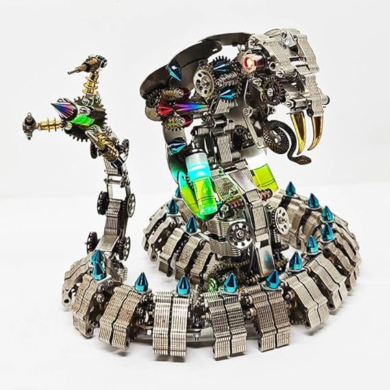 Metalkitor 3Dメタルパズル 大人用 コブラスネークモデルキット ジグソー スチームパンク DIYオーナメント 組み立てクラフト 頭の体操 お部屋のデコレーションやギフトに最適 1000個以上