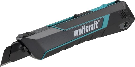 wolfcraft Pro Safety Cutter Knife 18 mm Professional Snap Off Blade Knife