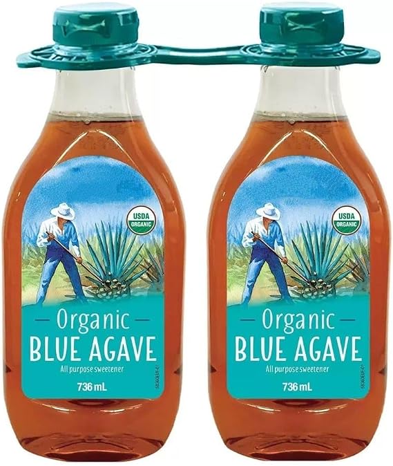 TRIZINGA SHOP All-Purpose Blue Agave Sweetener Syrup 736ml (Pack of 2) – Naturally Vegan, Low Glycemic, 100% Pure Agave Nectar for Coffee, Tea, Baking, Cooking & Beverages