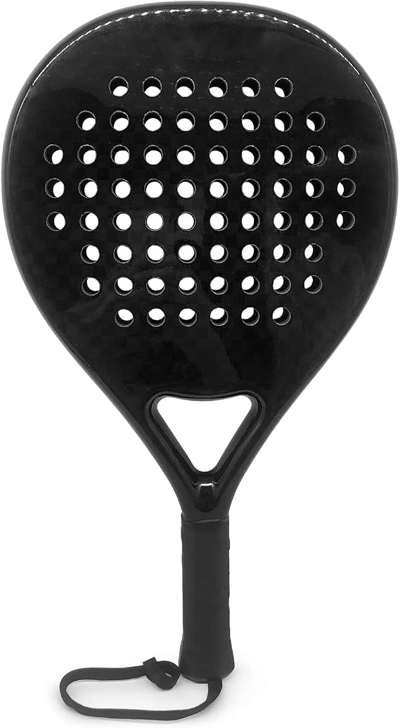 Paddle Tennis Racket Full Carbon Fiber Paddle Racquet Paddle Ball Racquet Beach Tennis Racket, Black
