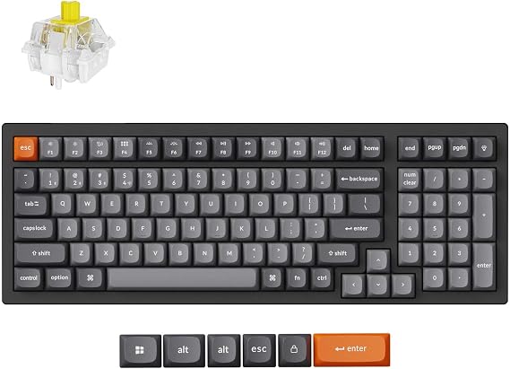 Keychron K4 Max QMK Wireless Custom Mechanical Keyboard, 2.4 GHz, Bluetooth Wireless, Wired Compatible, QMK Programmable, RGB Light, Super Switch, Hot Swap Compatible, Mac Windows Linux Compatible
