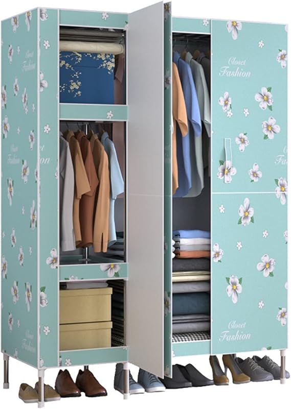 Portable Wardrobe Closet Multi-use Closet Wardrobe,Bedroom Armoire Portable Closet Organizer,Wardrobe Storage Closet with Sliding Doors 51"x20"x67" Portable Closet Organizer (Color : A)