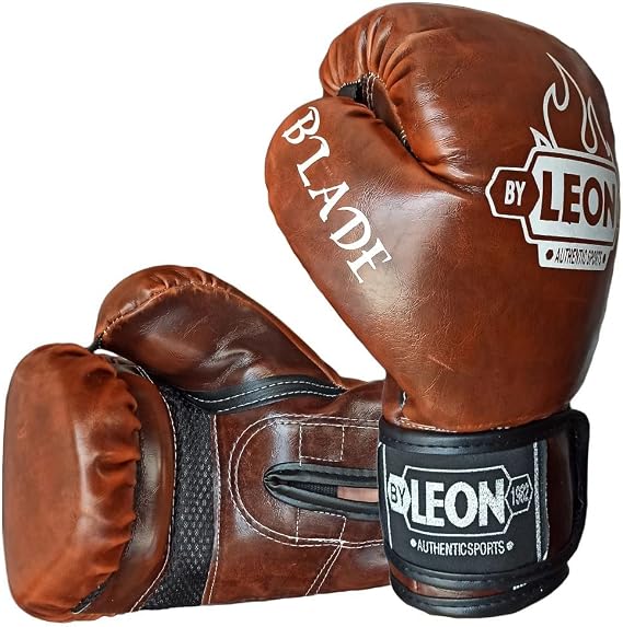 Leon Blade Training Boks, Kick Boks ve Muay Thai Eldiveni Antik Kahve Renkli