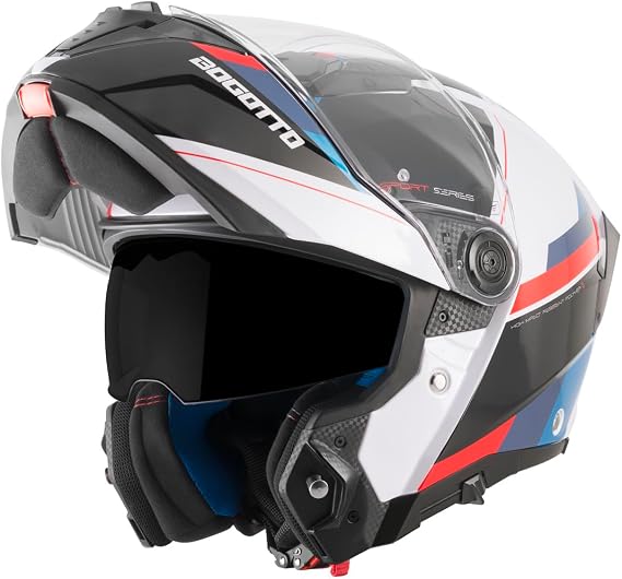 Bogotto Ezion Klapphelm schwarz matt/weiß/rot/blau 2XL