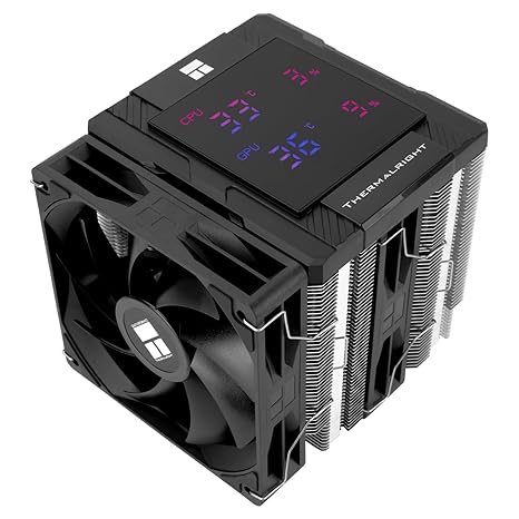 Thermalright TR Peerless Assassin 120 Digital Black CPU Air Cooler Digital Screen Cover 6 Heatpipes Computer CPU Cooler for AM4/AM5, Intel LGA1700/1851/115X/1200, PC Cooler Black