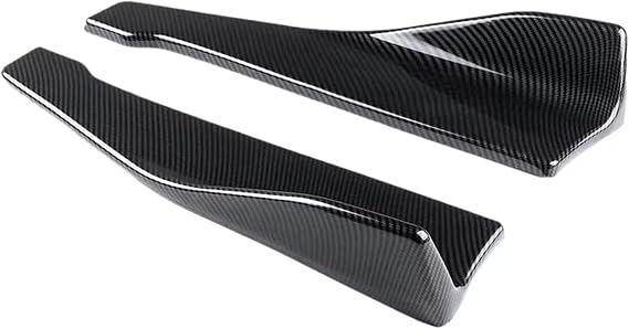 Rocker Panel Splitters 48cm Universal For Dodge For Charger For Challenger Rear Bumper Splitter Apron Spoiler Side Skirt Extension Body Kit Car Accessories Side Skirt Running Boards(Carbon Fiber Look)