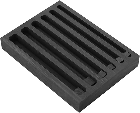 Graphite Ingot Mold, Long Strip Graphite Mould High Temperature Crucible Tool for Melting & Casting Gold Silver Aluminum Copper Brass Metal Smelting Refining Molds with Multiple Sizes