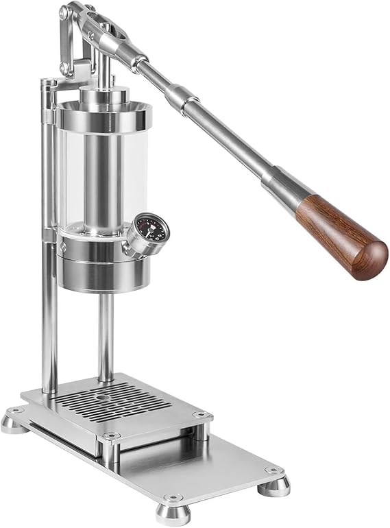 Manual Coffee Machine, Stainless Steel Non-Electric Maker, 1-16 BAR Pressure, 345ML Capacity for Home and Outdoor Travel