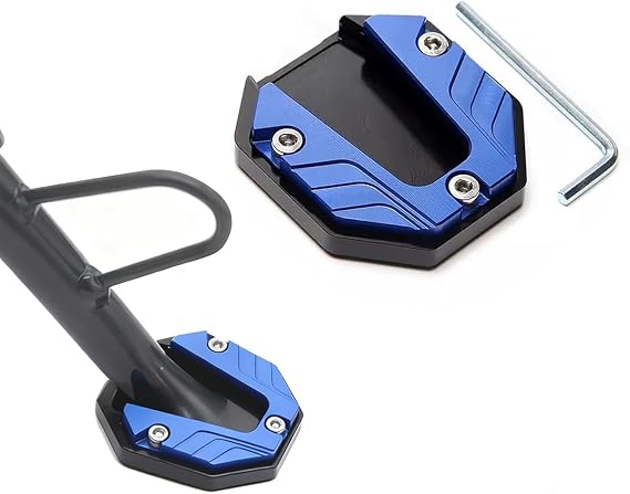 Motorcycle Kickstand Pad for Suzuki GT 250 X7, Aluminum Alloy Side Stand Extension Plate, Foot Pedal Extender Support Accessories,A/Blue