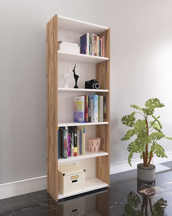 Nur Mobilya Melisa 5 Shelves Library Atlantic Pine