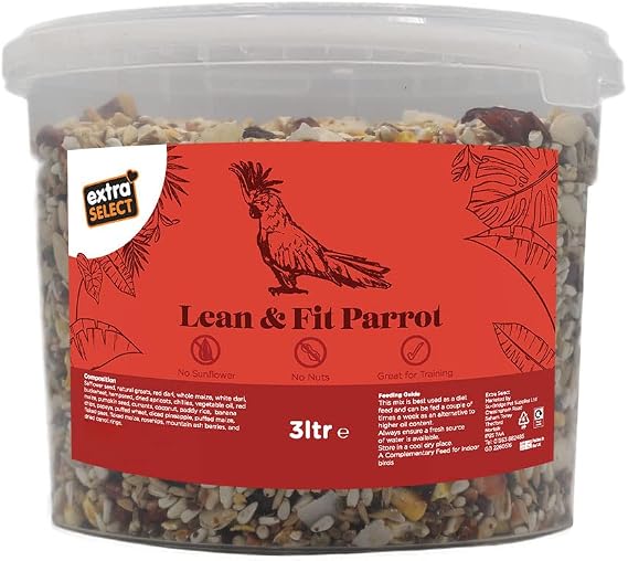 Extra Select Lean & Fit Parrot Food, 3 Litre Tub
