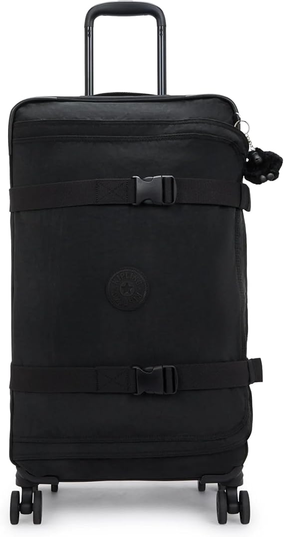 Kipling Spontaneous Softside Spinner Wheel Luggage, Black Noir, Checked-Medium 26-Inch