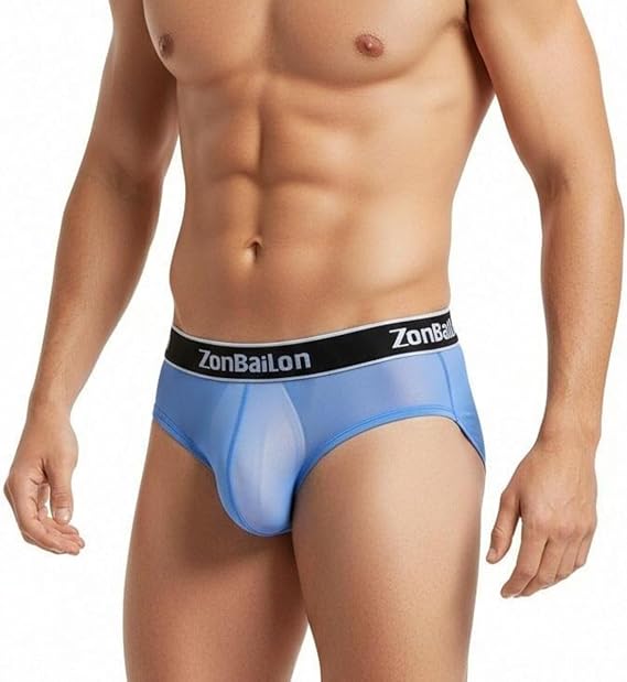 Men's Mesh Transparent Briefs Sexy Underwear Transparent Men's Briefs Breathable Low Rise Soft Underwear