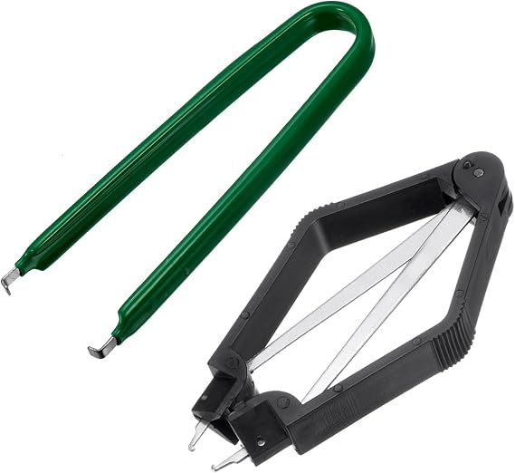 sourcing map IC Chip Extractor 100mm Stainless Steel Green, 2pcs