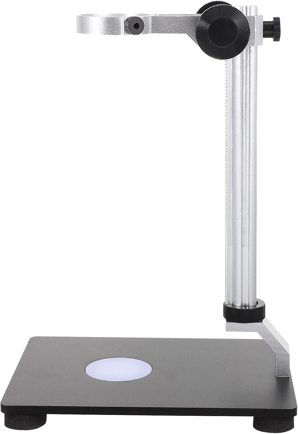 ibasenice Adjustable Microscope Bracket with Light Source Steel Base Stand Support for Microscope and Industrial Camera Suitable for Laboratory and Industrial Use