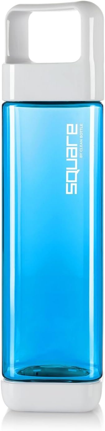 Clean Bottle Tritan Square BPA-Free Water Bottle, Opens from Both Ends, 25 Ounce