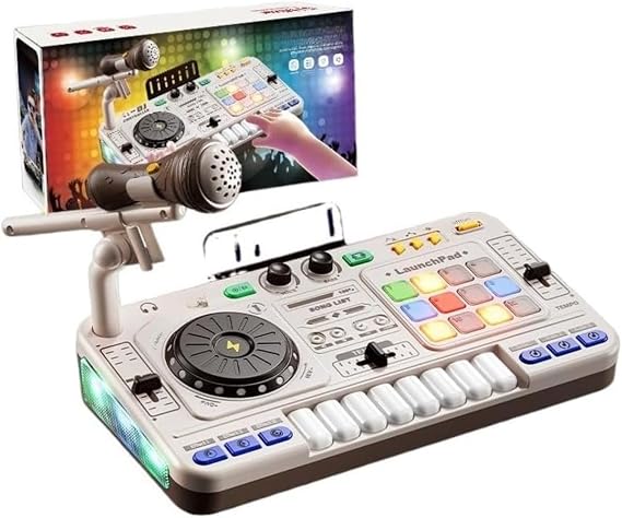 DJ Mixer Piano for Kids: A Toy that Fosters Creativity with Various Times and Lights.  with a Microphone for Singing and Playing! Wireless Connectivity for the Whole Family to Enjoy Music