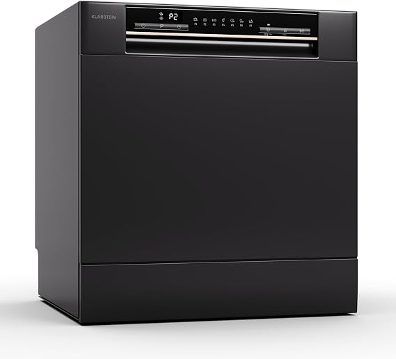 Klarstein Table Top Dishwasher, 8 Place Setting Mini Dishwasher, Quiet Operation Countertop Dishwasher w/ 6 Washing Programs, Compact Tabletop Dishwasher, Easy To Install Homes/Office Small Dishwasher [Energy Class D]
