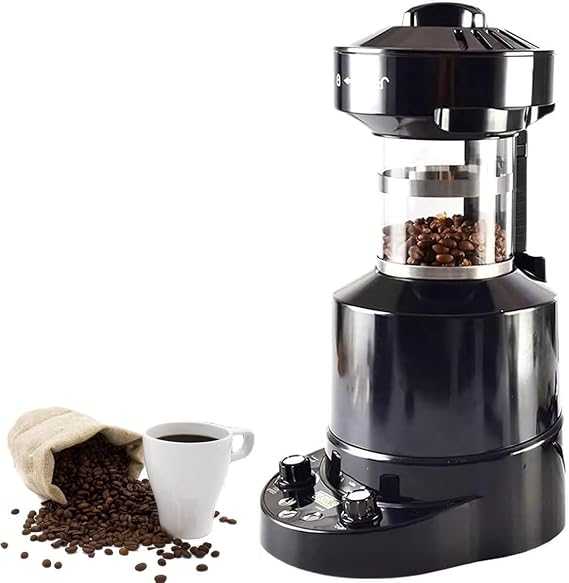 Electric Coffee Bean Roaster with Built-in Grinder, Adjustable Temperature and Timing for Home, Cafe, and Office Use