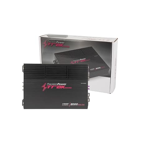 Precision Power TM4.2000D, Trax Micro Series Car Stereo Amplifier, 4 Channel Compact Voice Amplifier, 4 CH Stereo Amplifier for Treble, Multi-Channel Class D Audio Amplifier