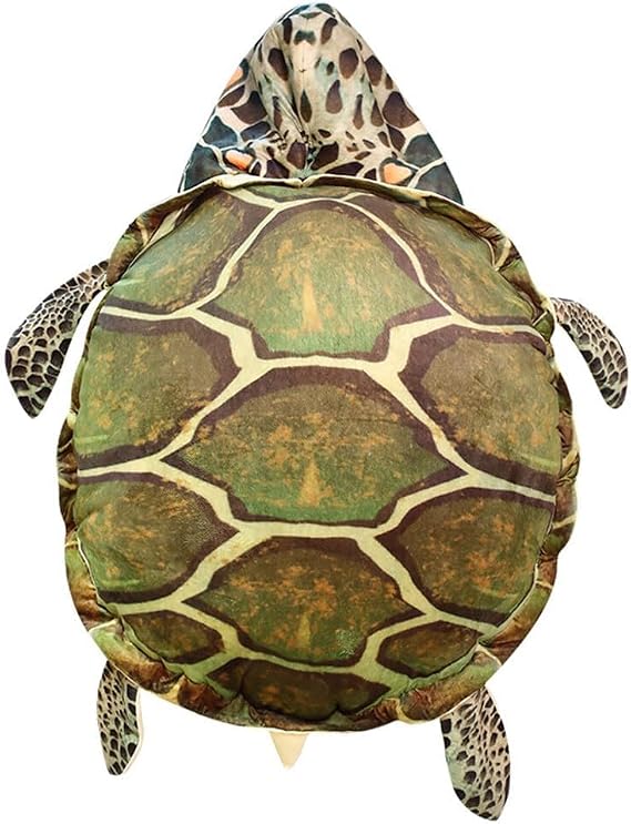 Wearable Turtle Shell Pillow Funny Turtle Shell Costume Giant Turtle Plush Toy, Creative Gift for Adults Kids (Green, 40 Inch)