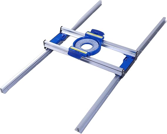 Asixxsix Adjustable Router Sled for Flattening Slabs, Precise Positioning Aluminum Alloy Slab Flattening Router Jig with Low Friction Pad & Safety Lock Buckle for Most Medium Sized