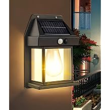 5W Solar / Güneş Enerjili Led Ampullü Duvar Fener Aplik 3200K - Sarı Işık [Enerji Sınıfı A]