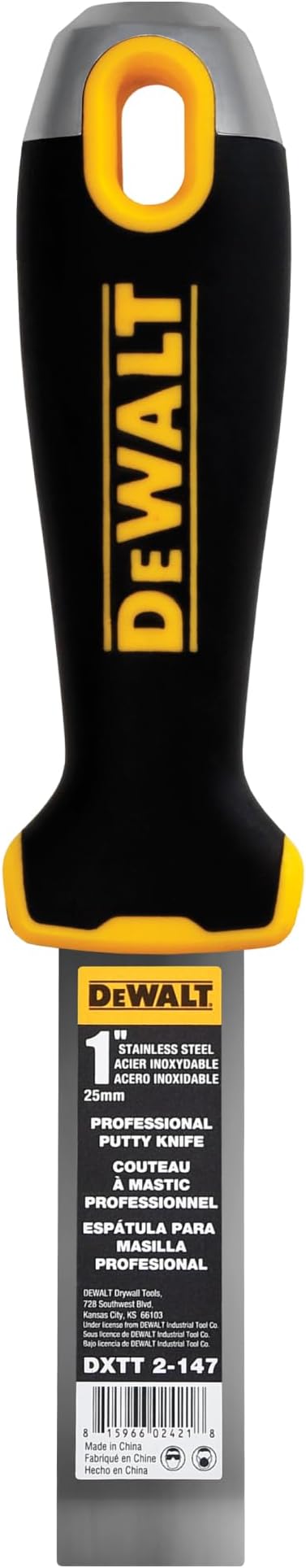 DEWALT Spachtelmesser 2,5 cm stainless steel with weichem Griff DXTT-2-147