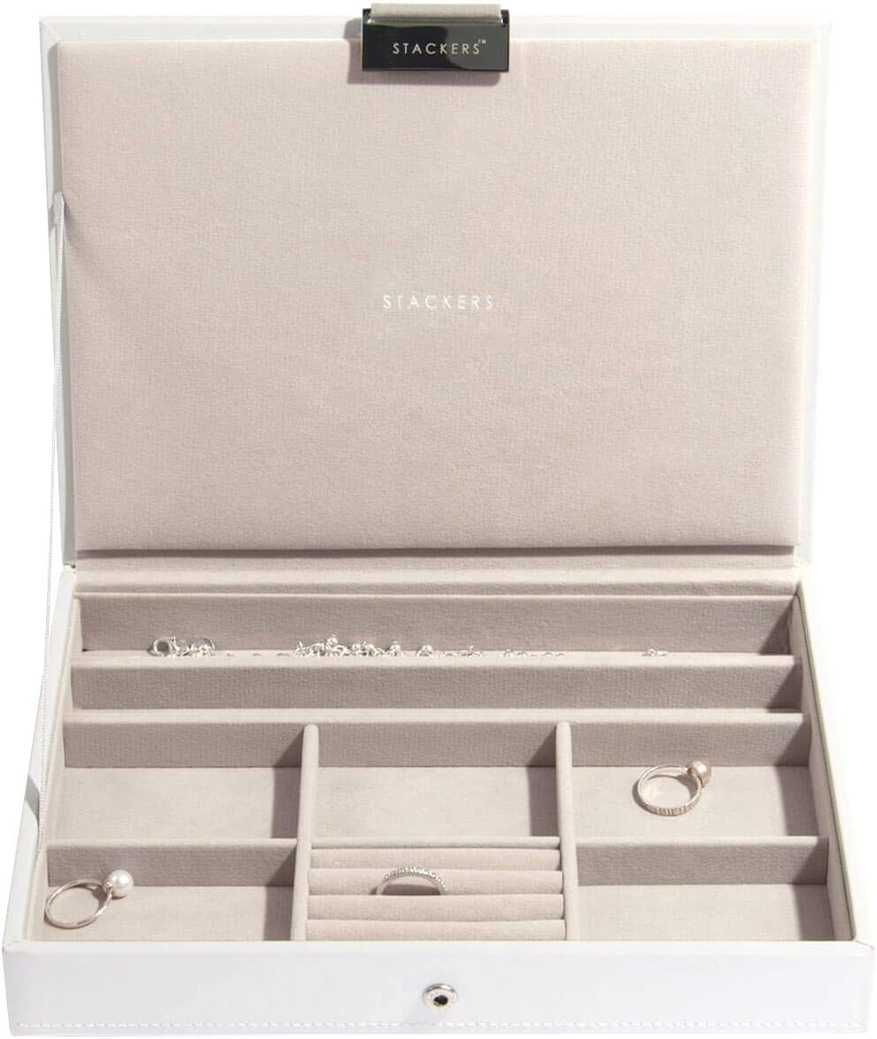 Stackers White & Rose Gold Classic Medium Jewellery Box Lid