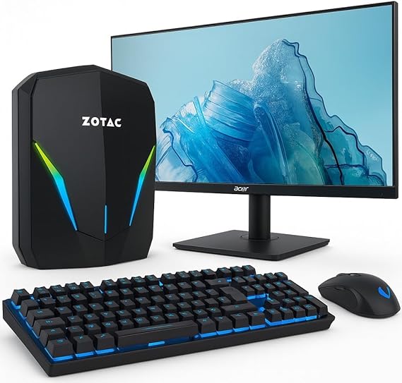 Shinobee Z0TAC High End Gaming PC Set Intel Core i7 9750 12 Threads 4. 50GHz - GeForce RTX 2070 8 GB – 32 GB DDR4-1 TB NVME SSD – Windows 11 – 27-TFT – WLAN – Gamer PC Computer #8332