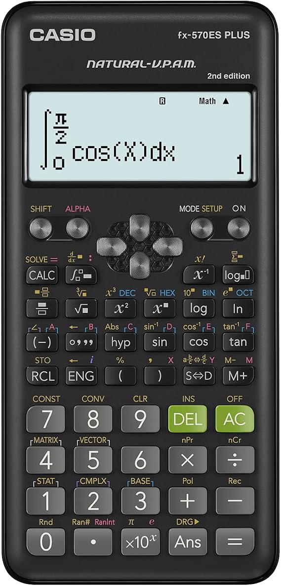 Casio Fx-570Es Plus 2 Scientific Calculator with 417 Functions, Black