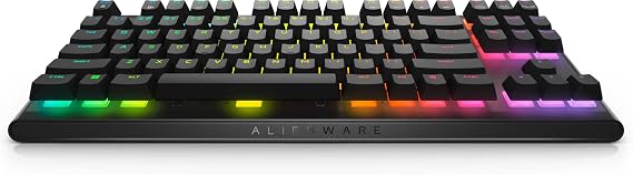 Dell Alienware Tenkeyless Oyun Klavyesi - AW420K (Ayın Karanlık Yüzü), AlienFX RGB / 16,8 Milyon Renk, Ayarlanabilir Yükseklik, CHERRY MX Kırmızı