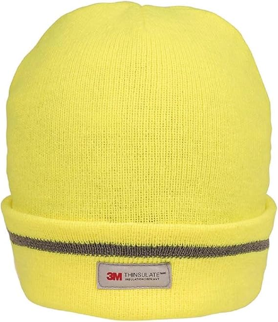 Thinsulate Reflective Hi Vis Beanie Ski Hat Work Safety Winter Warm Thermal Knit