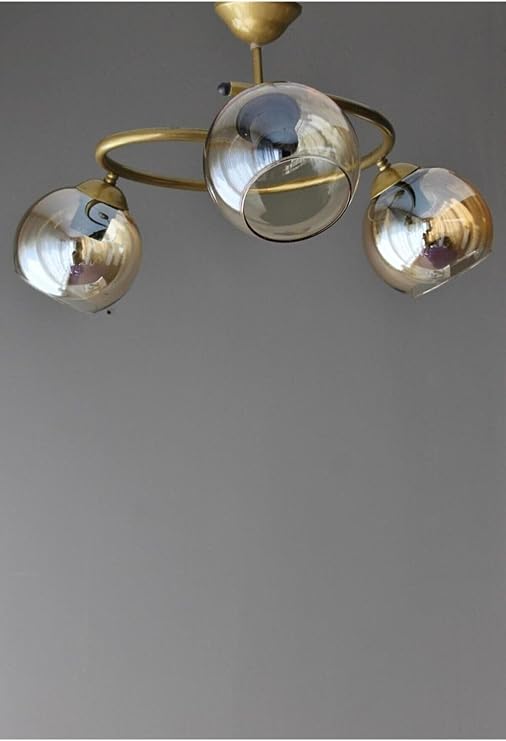 Fer Chandelier Tropic Antique Colorful Honey Glass Modern Living Room - Kitchen - Bedroom 3-Piece Chandelier