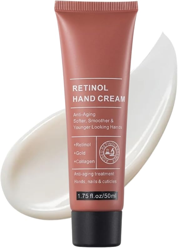 Retinol Age-Defying Hand Cream,Firming & Moisturising Handcream,Intense Hydration for Dry,Cracked Hands,Visibly Reduces Uneven Texture & Restores Elasticity,Care for Skin,Nails & Cuticles