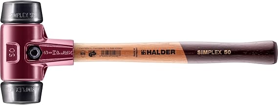 Simplex 3002.050 Soft Hammer Rubber Composition with Malleable Cast Iron Housing and High-Quality Wooden Handle Diameter 50 mm