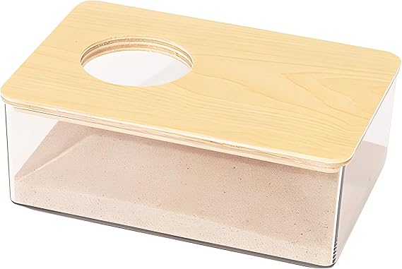 PLUSHCEWT Hamster Sand Bath Container,Pet Hamster Sand Bathroom,Hamster Sand Bath Box,Sand Bathroom for Syrian Hamster,for Mice Lemming Gerbils (Rectangle)