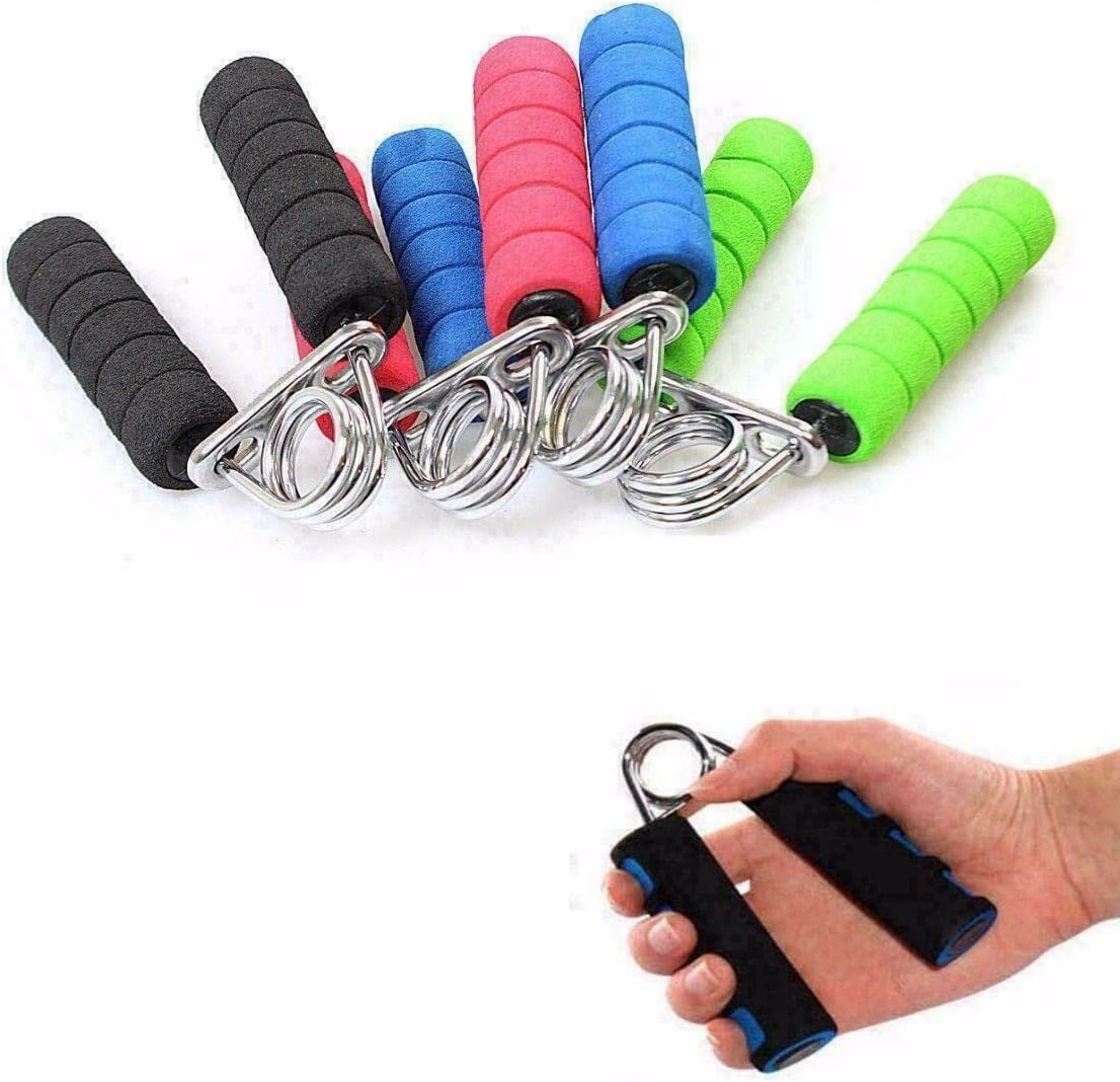 Hand Grip Strengthener with Foam Handle, Hand Gripper for Men & Women, Gym Workout Hand Exercise Equipment, Forearm & Finger Exercise, Stainless Steel & Wood Material, Random Color