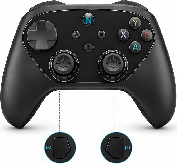 NITHO KARMA Wireless Controller Compatible with Switch, Switch 2, PC, iOS & Android, Gamepad with Hall Effect Triggers, Programmable Back Buttons, Turbo, 6-Axis Motion Control & Dual Vibration - Black