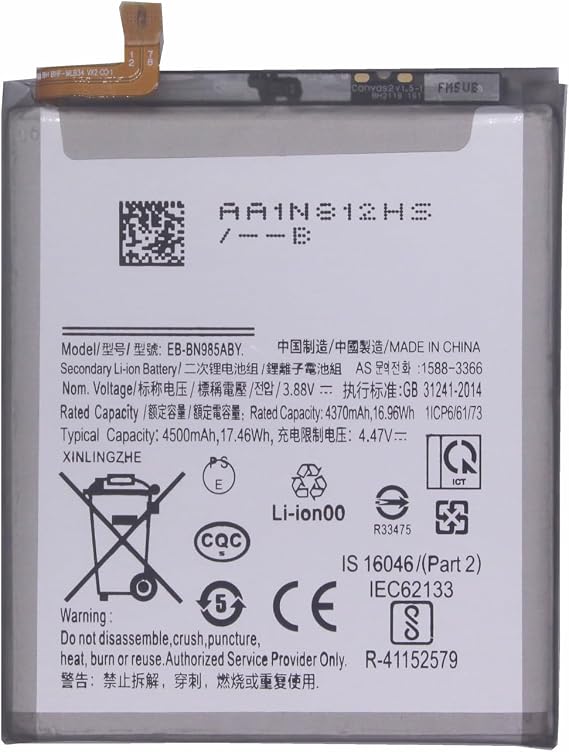 1x 4500mAh /17.46Wh EB-BN985ABY Replacement Battery For Samsung Note 20 Ultra Note20 Ultra Batteries