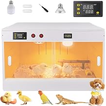 Brooder Box for Chicks, Chicken Brooder Box, Chick Incubator for Hatching, 96L Large Hamster Cage, with Lighting/UVA Heating Lamp, Sliding-Door for Lizards, Geckos, Hamsters, Ducks, Small Animal