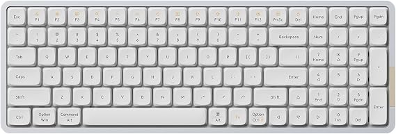 Lofree FLOW100 Low Profile Mechanical Keyboard, English Layout, Silver White, Standard Equipment Key Switch, GHOST Linear, Technical Standards Certified