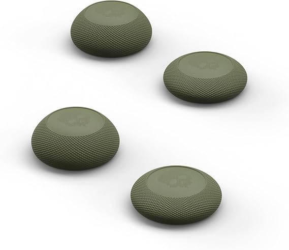 Skull & Co. Convex Thumb Grip Caps Joystick Cap Analog Stick Cap Thumbstick Grip Cover for Nintendo Switch Pro Controller & PS5 / PS4 / Slim/Pro Controller - OD Green, 2 Pairs (4pcs)