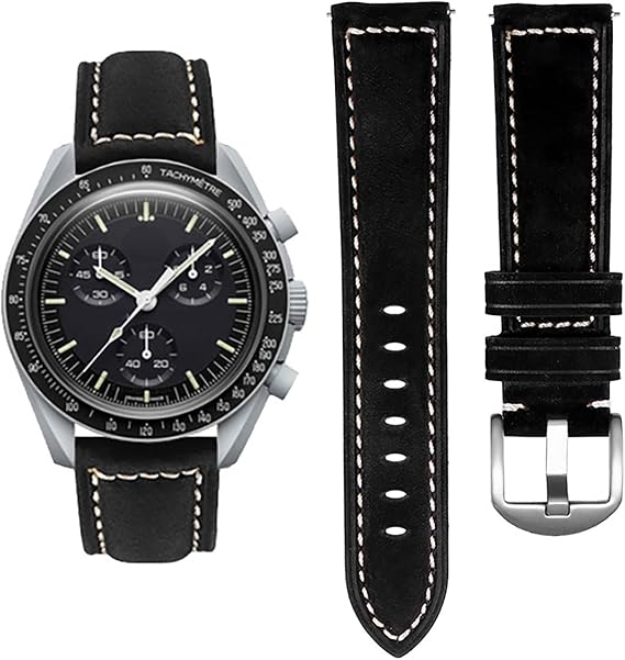 Stanchev Strap for Omega x Swatch MoonSwatch/Rolex Watch/SEIKO Watch 20mm,Genuine leather Omega X Swatch Moonswatch Speedmaster Watch Replacement Strap