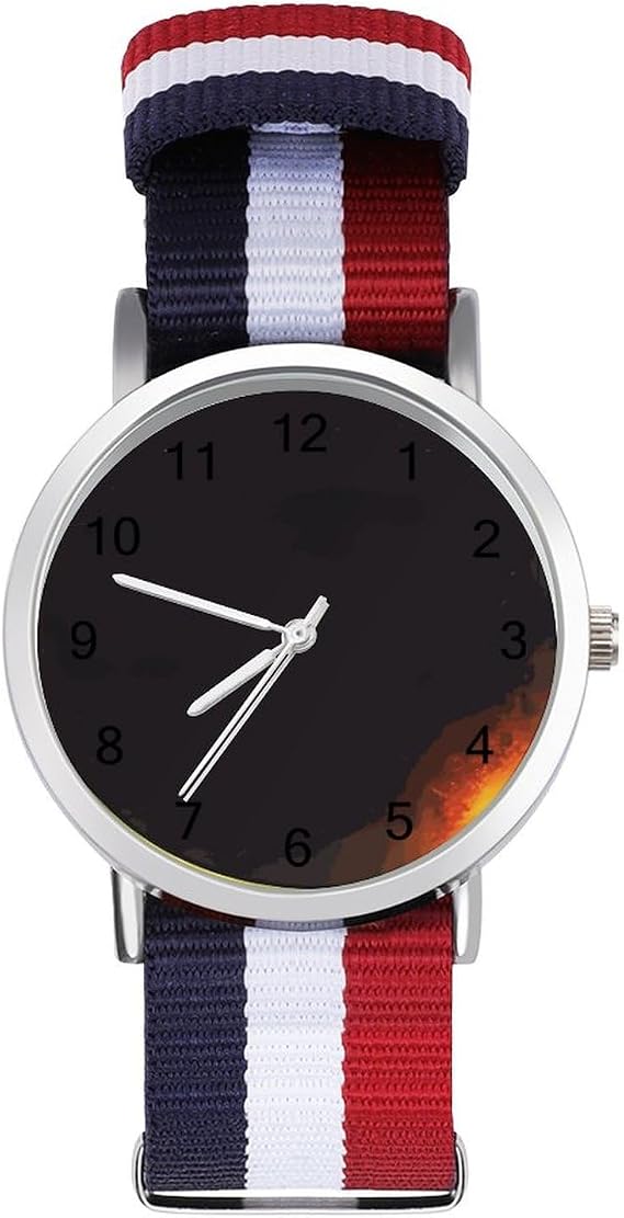 Total Solar Eclipse Custom Quartz Watches Arabic Numerals Wrist Watch with Adjustable Strap for Men Women