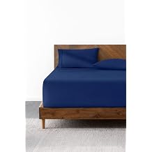 Lastikli & Hipoalerjenik Çarşaf |%100 Pamuk Penye Kumaş | Çift Kişilik 140x200 cm - Lacivert, LUXCARSAF
