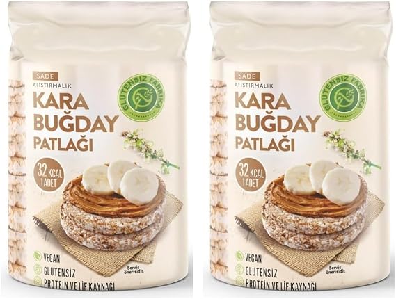 Karabuğday Patlağı Sade 1 Paket Glutensiz Vegan Sade 100 Gram (2 paketi)